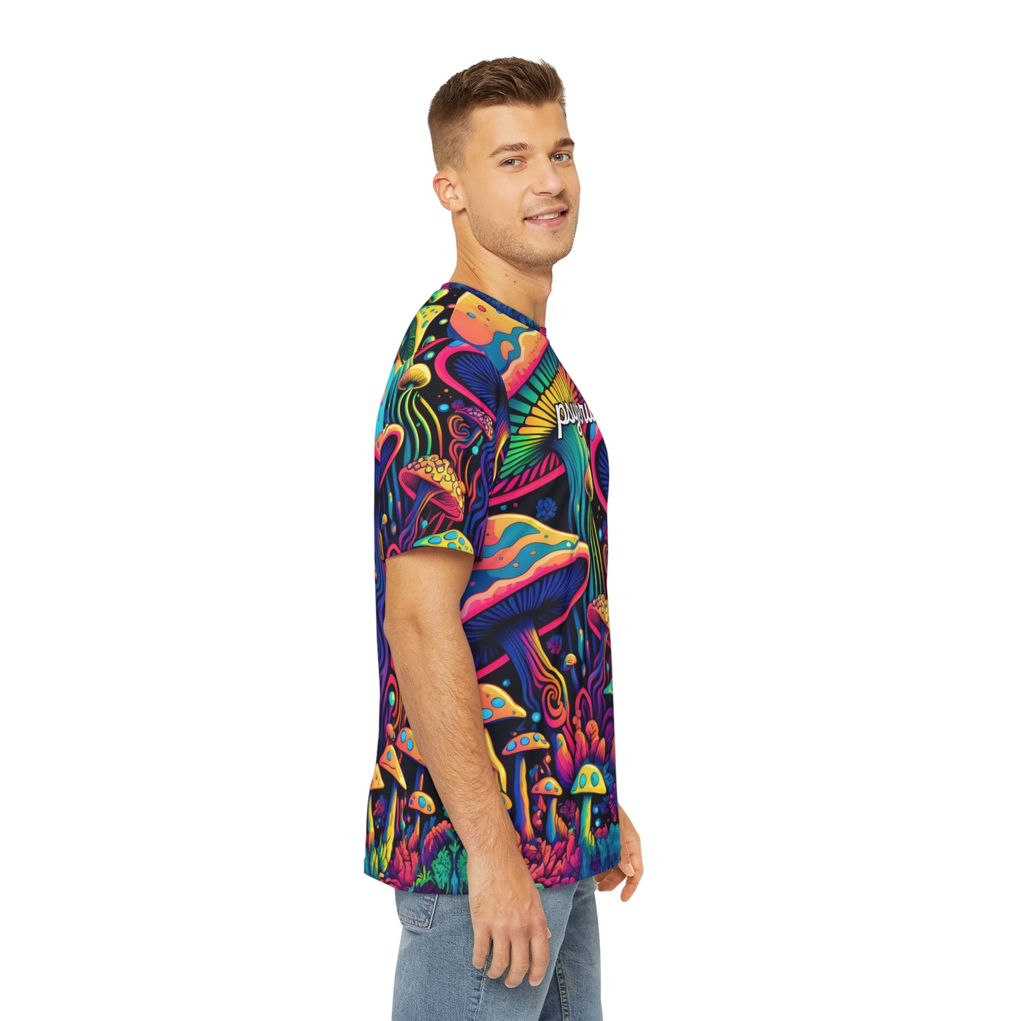 Colorful Trippy Mushroom psyberwear 100% Cotton T Shirt