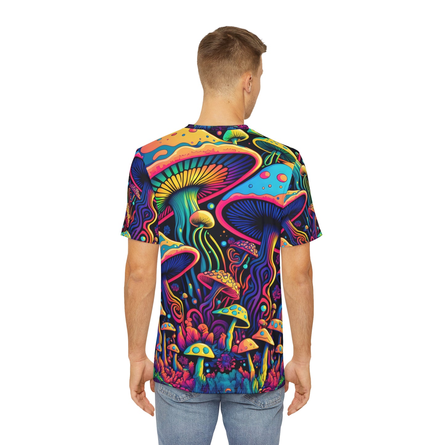 Colorful Trippy Mushroom psyberwear 100% Cotton T Shirt