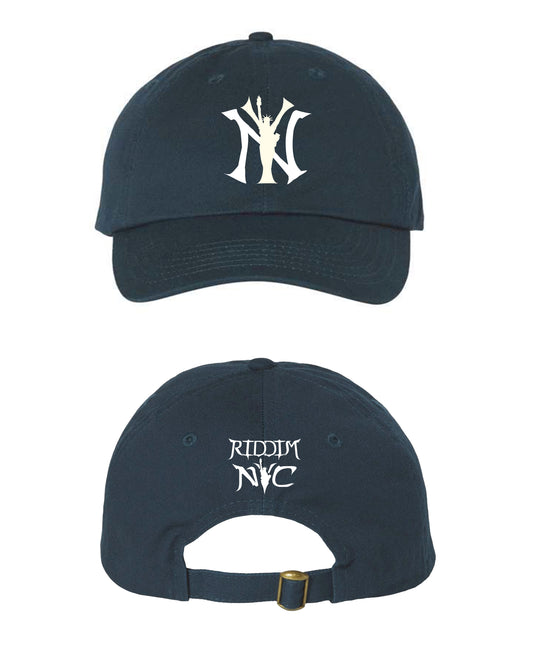 Riddim NY Washed Navy and White Logo Baseball Cap