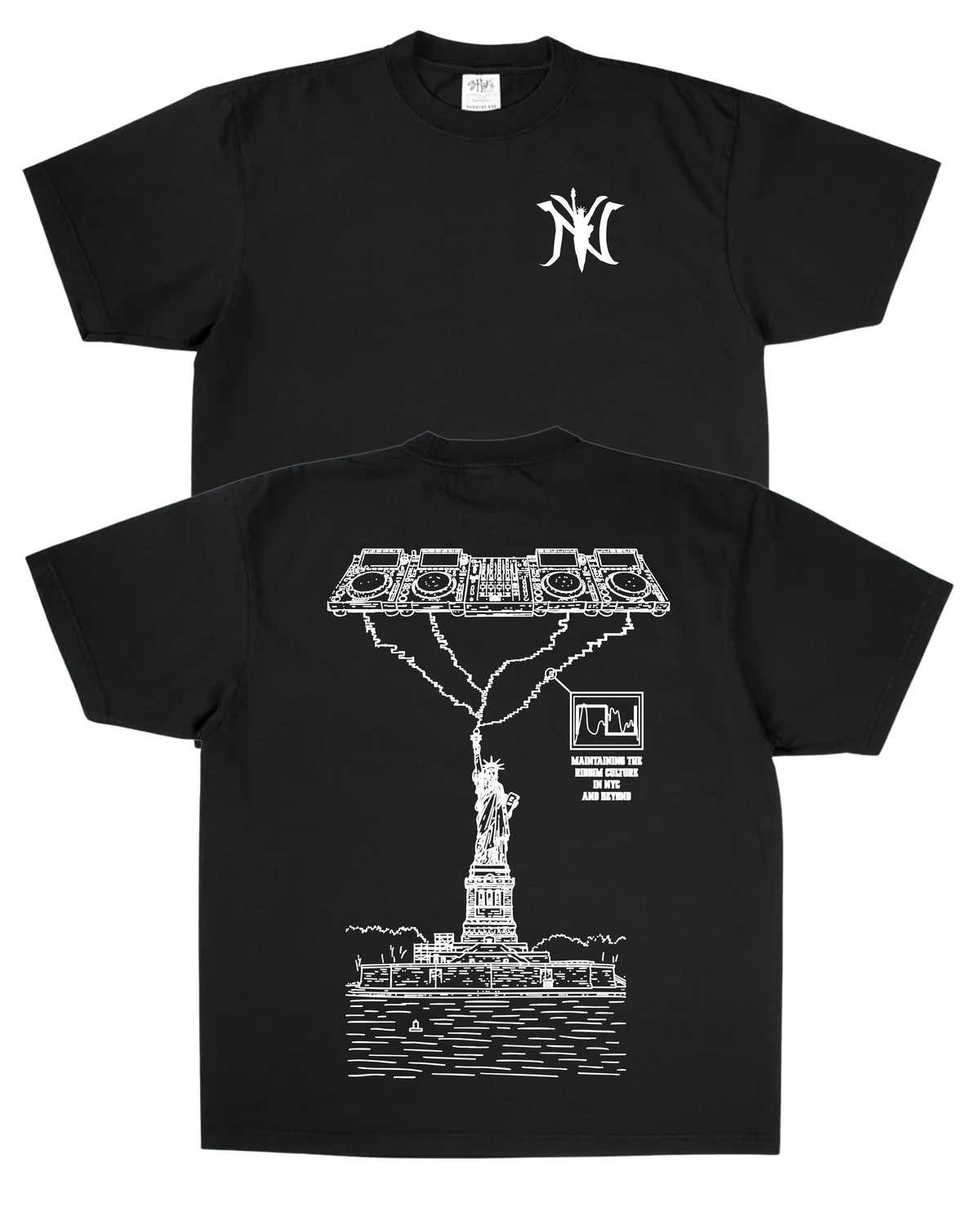 Lady Riddim Liberty Riddim NY Black and White 6 oz Cotton Shirt