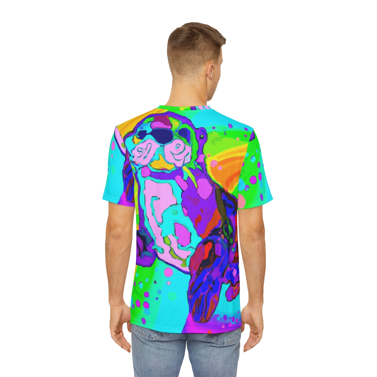 Sea Otter Psychedelic Depiction Polyester Tee